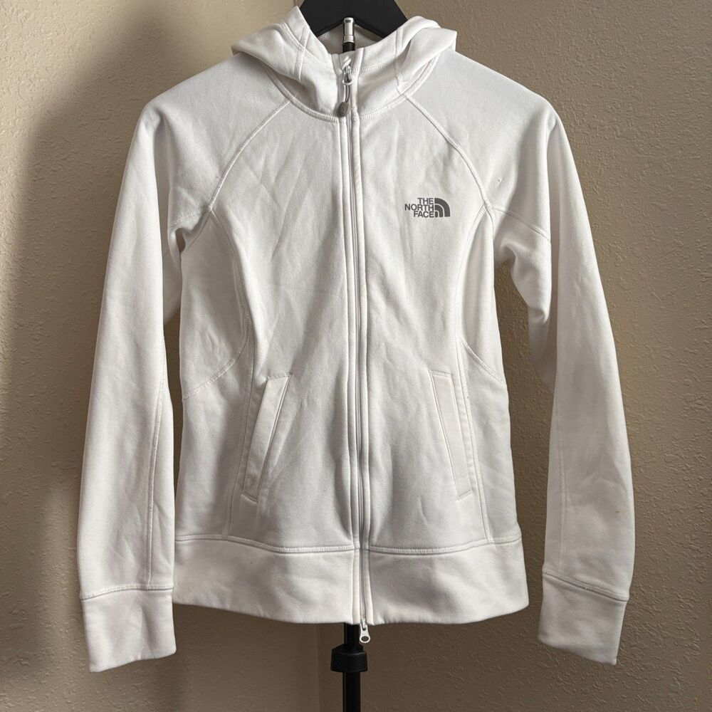 The North Face White Full Zip Hooded Jacket Women’s XS Fitted Activewear
